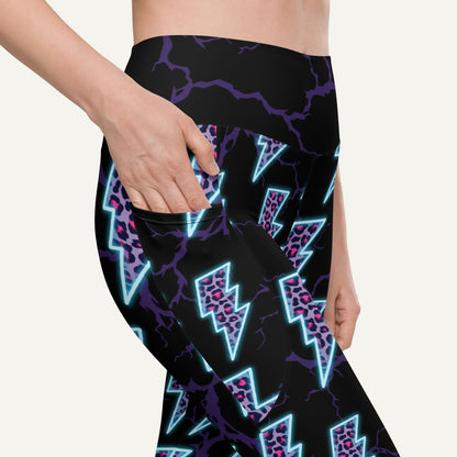 Cyberpunk Electric Leopard Pocket Leggings