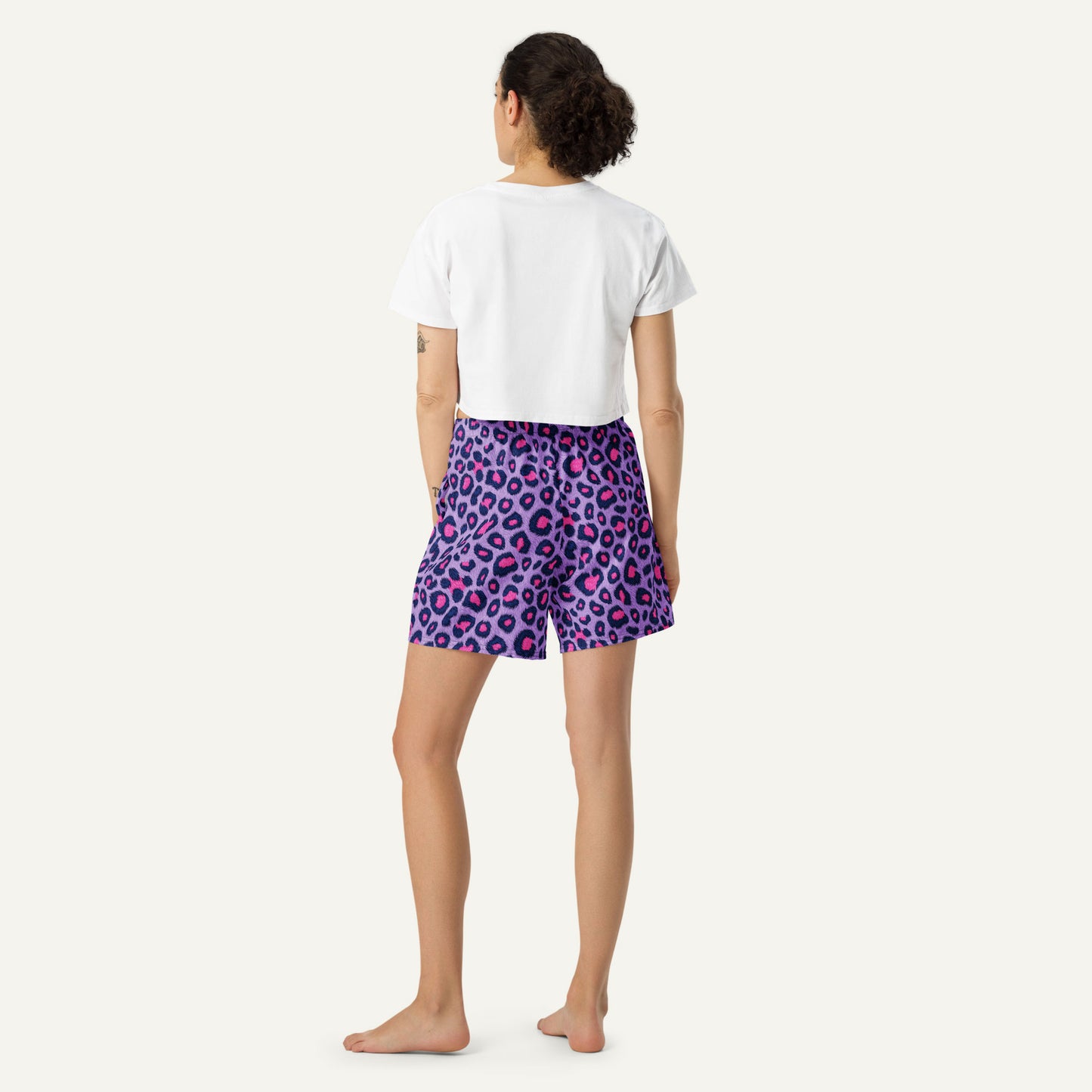 Cyberpunk Leopard Print Athletic Shorts