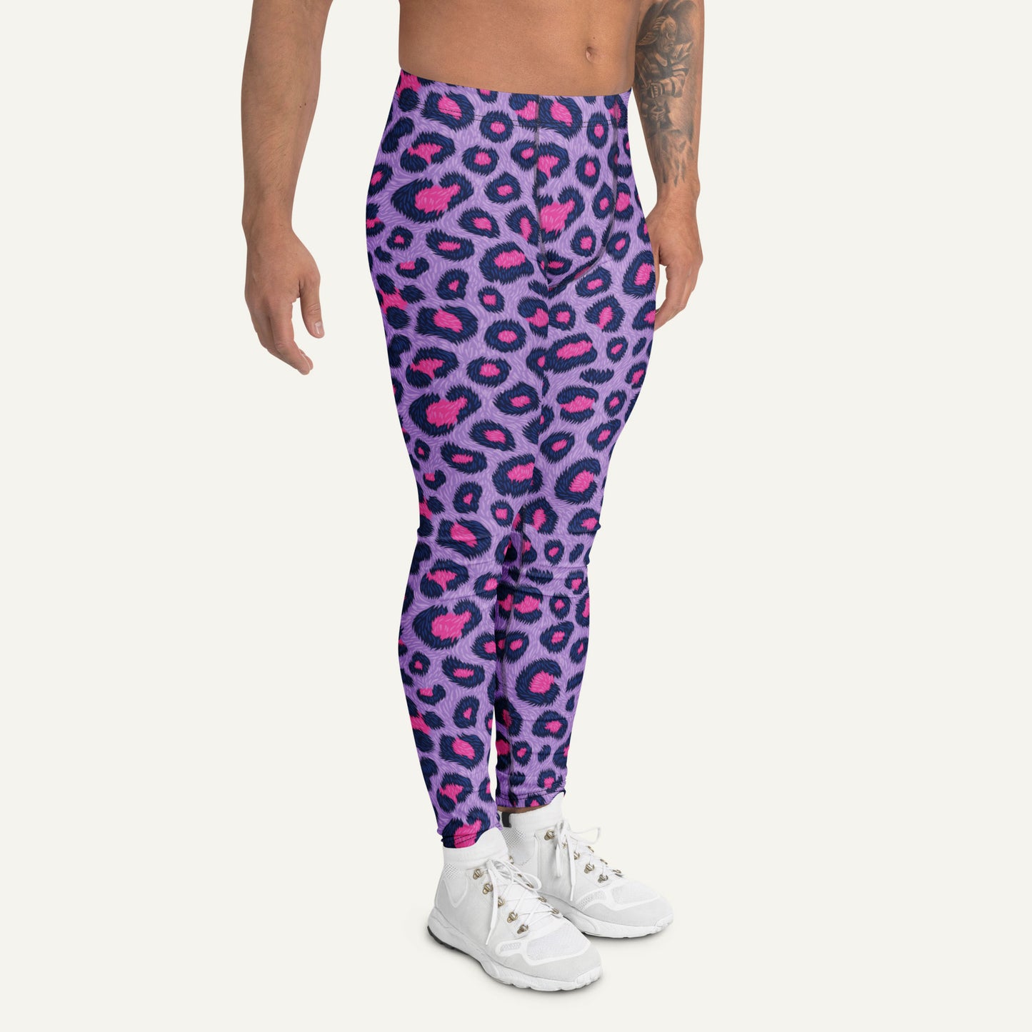 Cyberpunk Leopard Print Men’s Leggings
