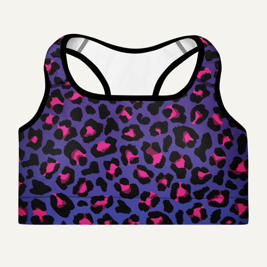 Cyberpunk Leopard Print Padded Sports Bra