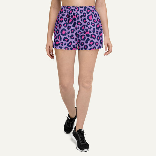 Cyberpunk Leopard Print Women's Athletic Shorts