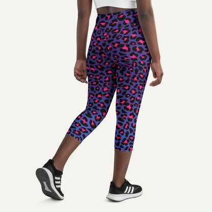 Cyberpunk Leopard Print High-Waisted Capri Leggings