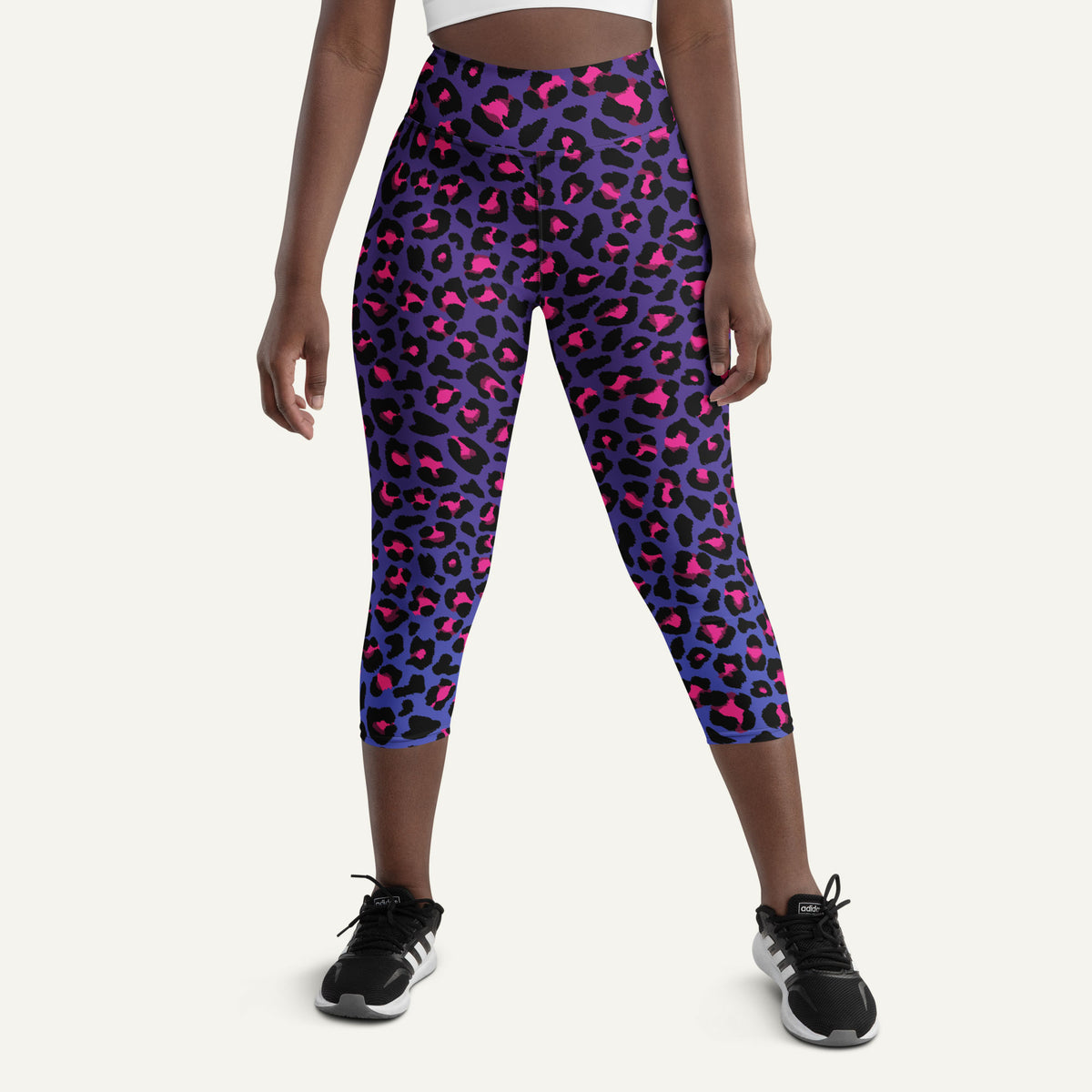 Cyberpunk Leopard Print High-Waisted Capri Leggings