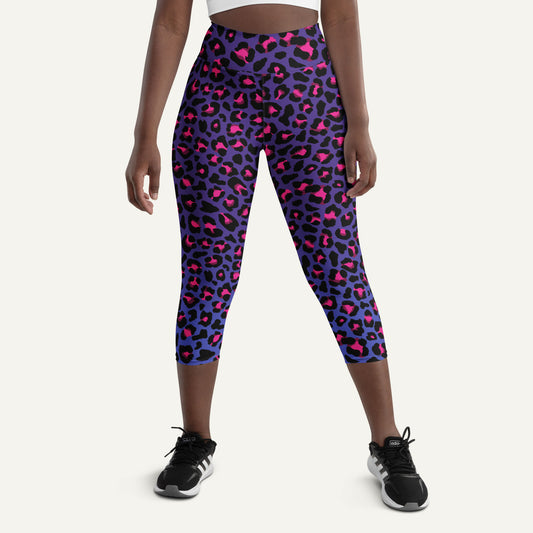 Cyberpunk Leopard Print High-Waisted Capri Leggings