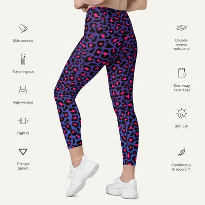 Cyberpunk Leopard Print Pocket Leggings