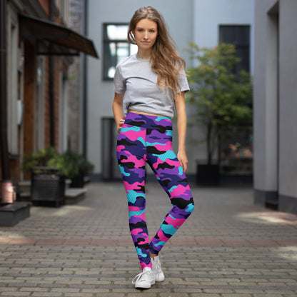 Cyberpunk Pop Camo High-Waisted Leggings