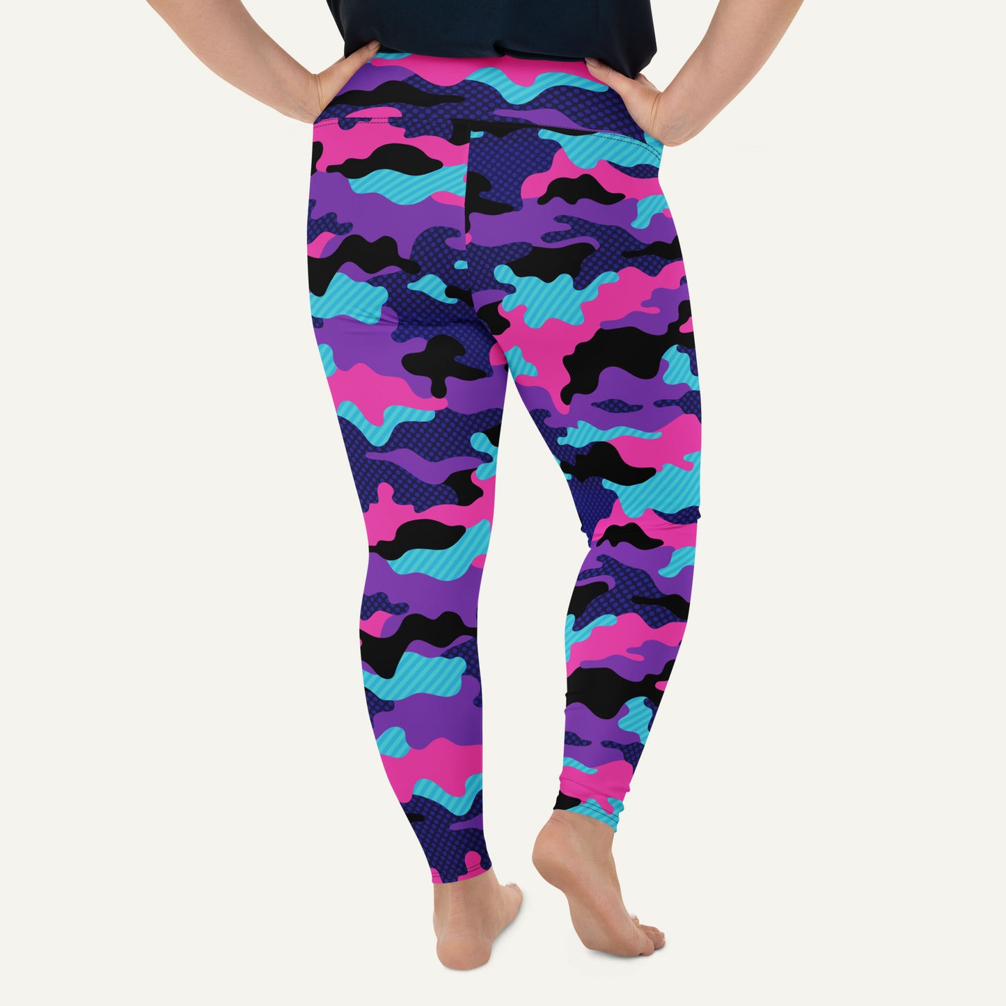 Cyberpunk Pop Camo Plus Size Leggings