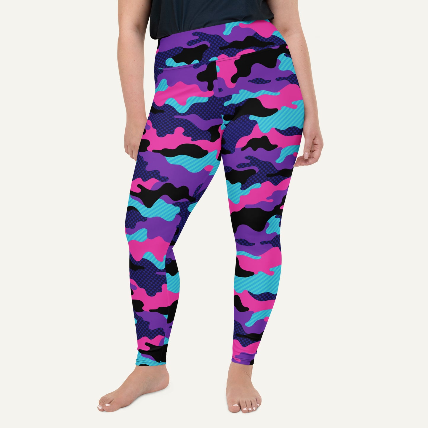 Cyberpunk Pop Camo Plus Size Leggings