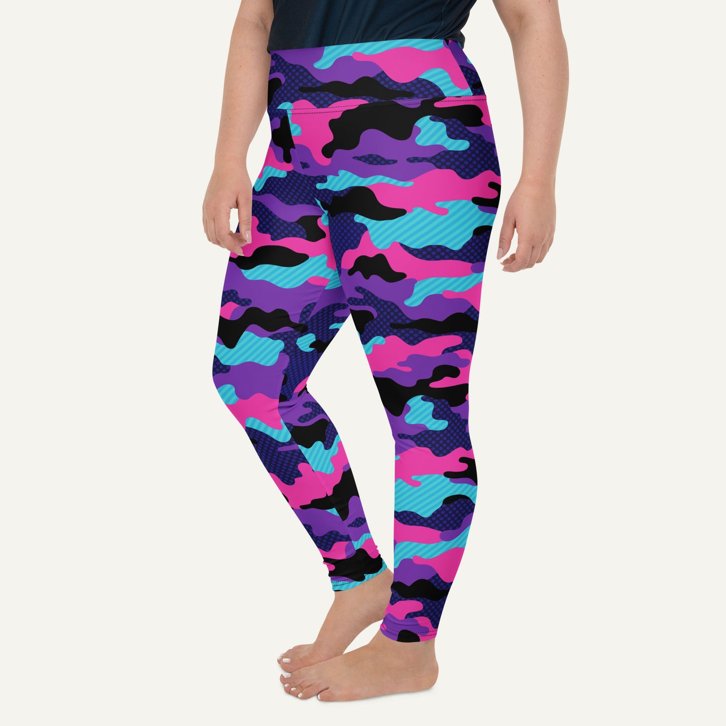 Cyberpunk Pop Camo Plus Size Leggings