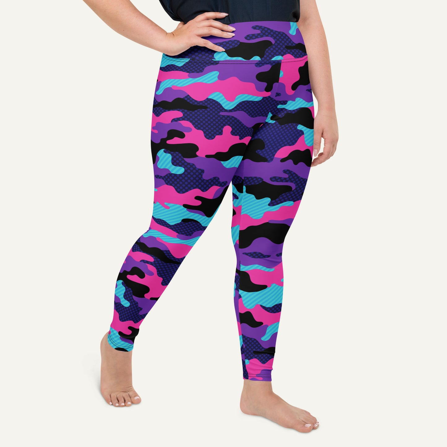Cyberpunk Pop Camo Plus Size Leggings