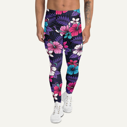 Cyberpunk Tropical Florals Men's Leggings