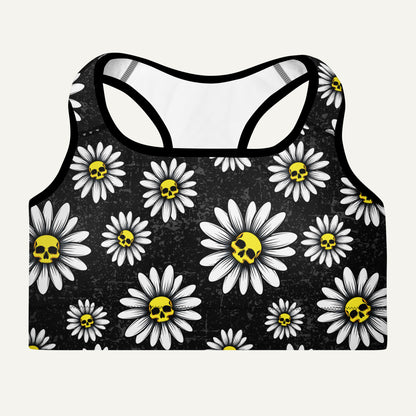 Death Daisies Padded Sports Bra - Ministry of Sweat