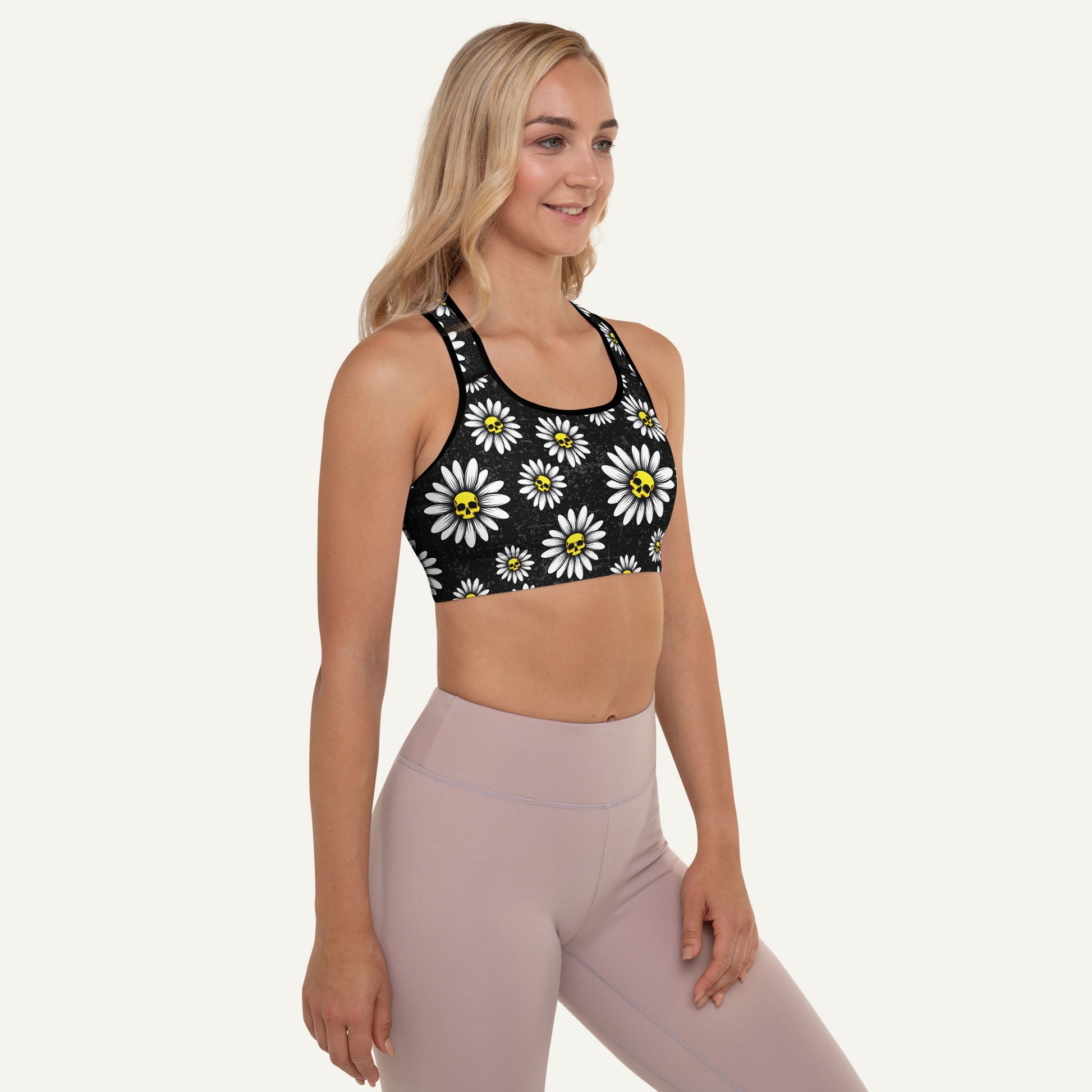 Death Daisies Padded Sports Bra - Ministry of Sweat