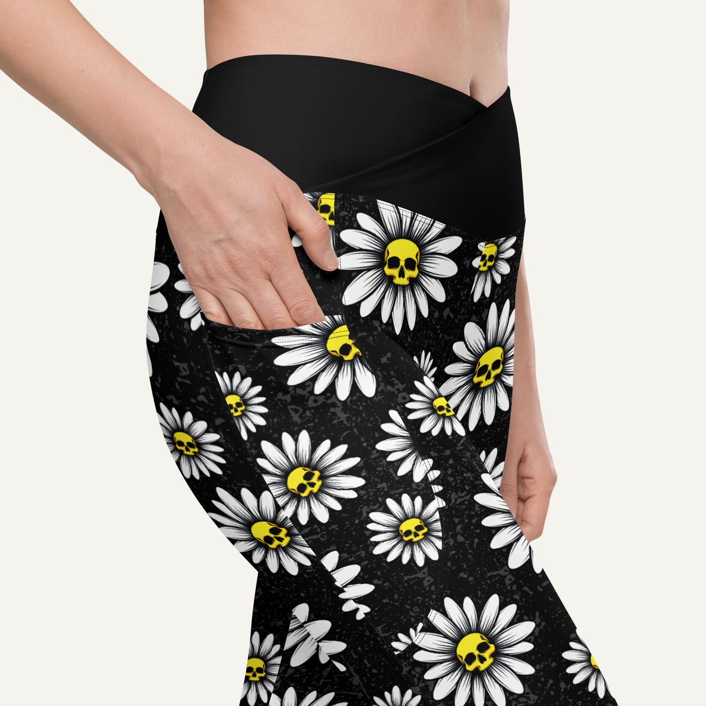 Death Daisies Crossover Pocket Leggings - Ministry of Sweat
