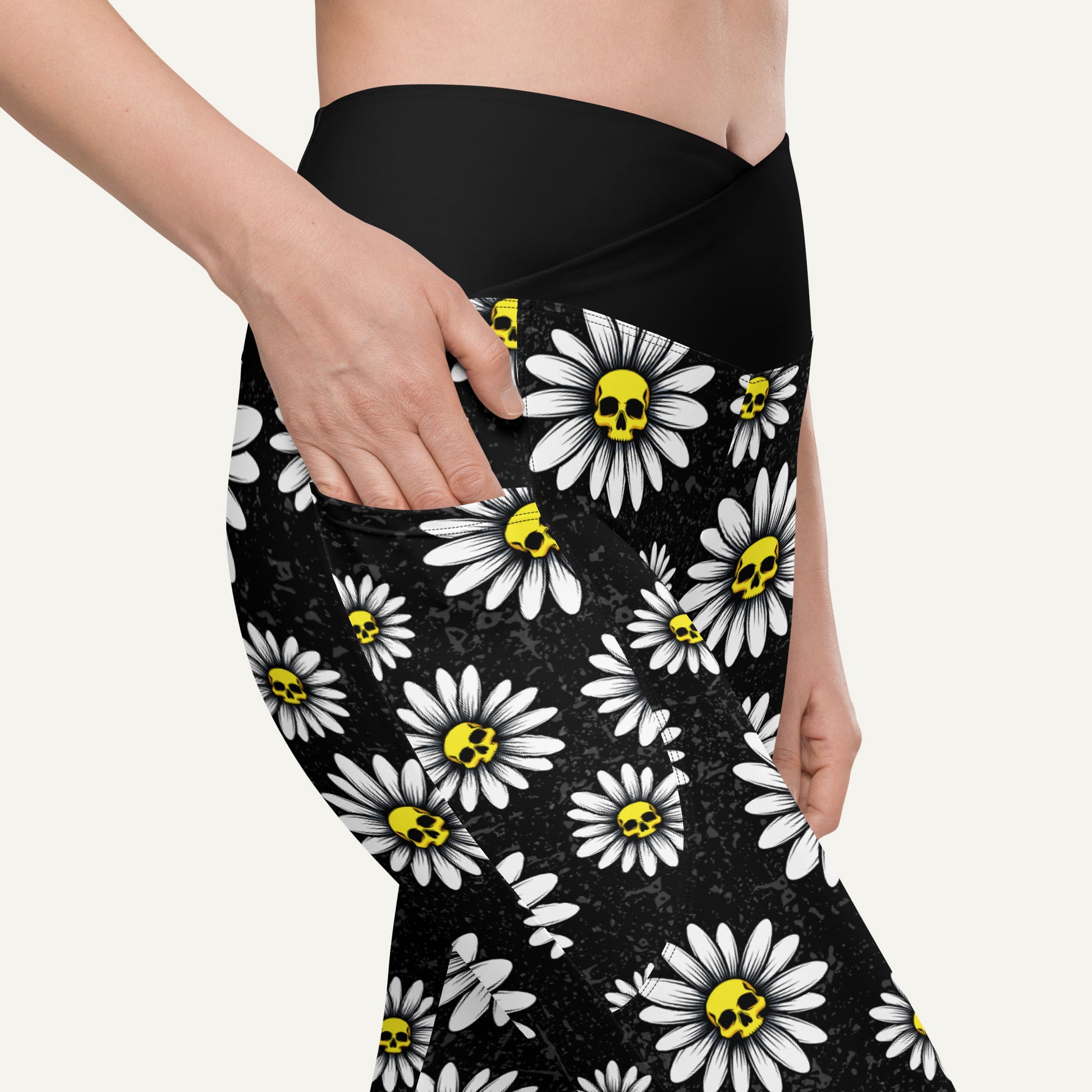 Death Daisies Crossover Pocket Leggings - Ministry of Sweat