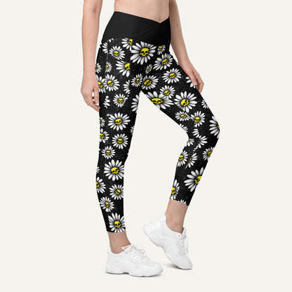Death Daisies Crossover Pocket Leggings - Ministry of Sweat