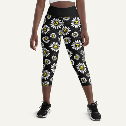 Death Daisies High-Waisted Capri Leggings - Ministry of Sweat