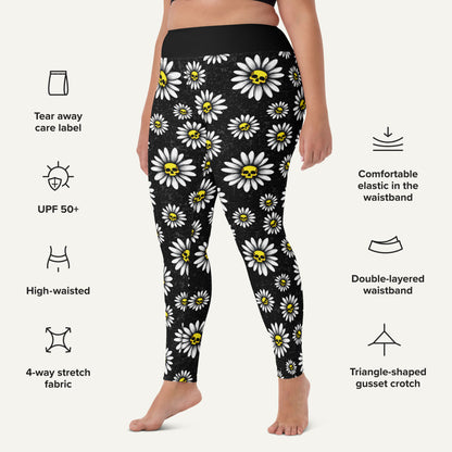 Death Daisies High-Waisted Leggings