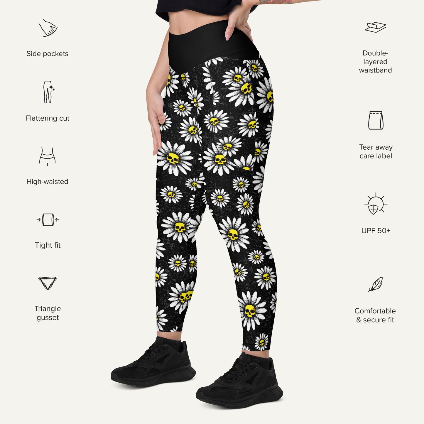 Death Daisies Pocket Leggings