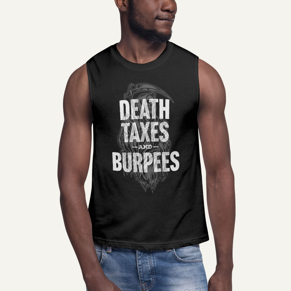 Death Taxes And Burpees Men’s Muscle Tank