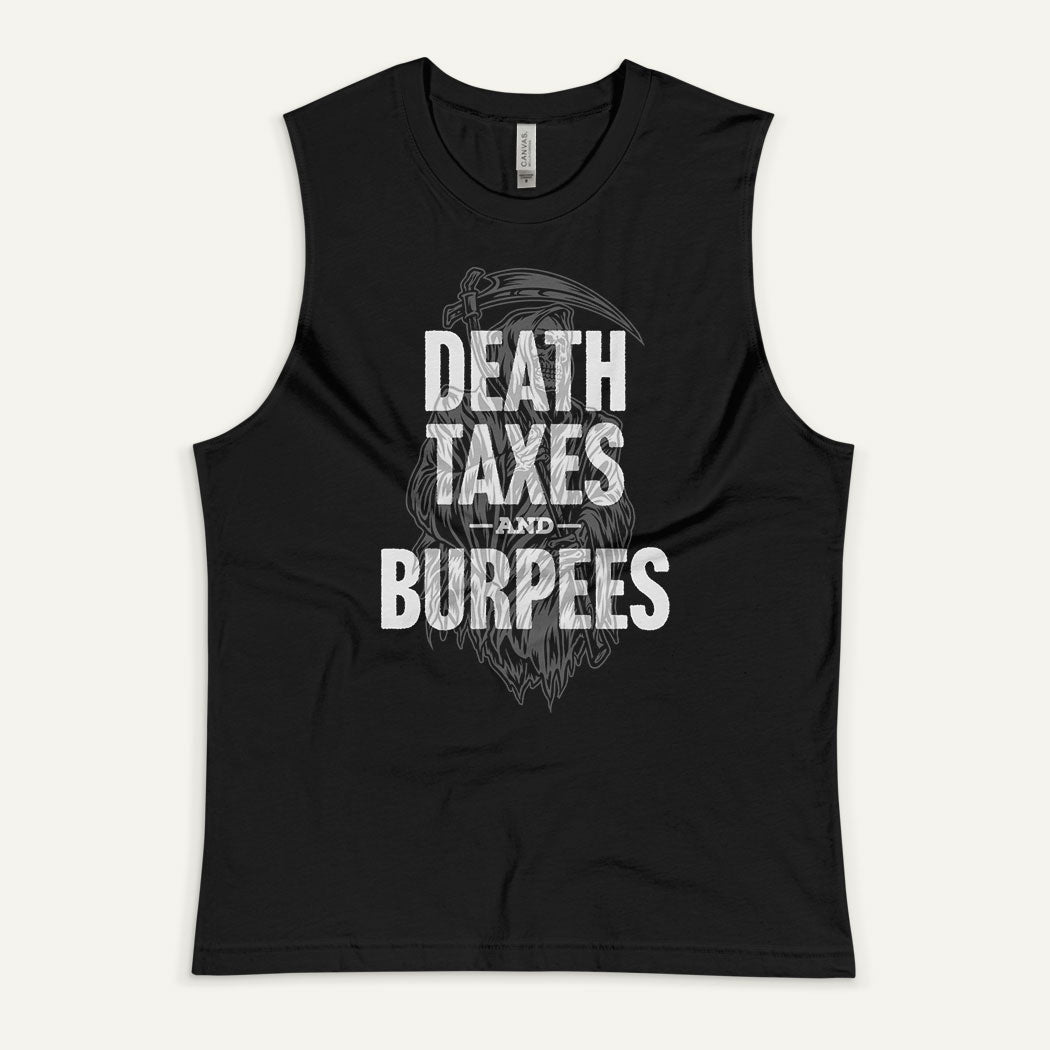 Death Taxes And Burpees Men’s Muscle Tank