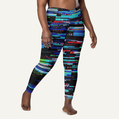Digital Glitch Crossover Pocket Leggings