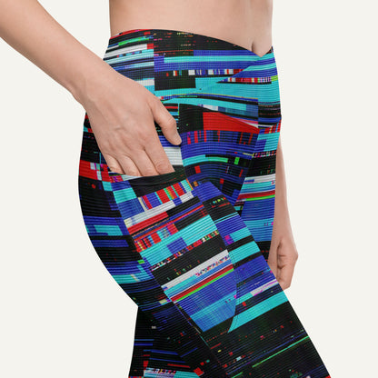 Digital Glitch Crossover Pocket Leggings