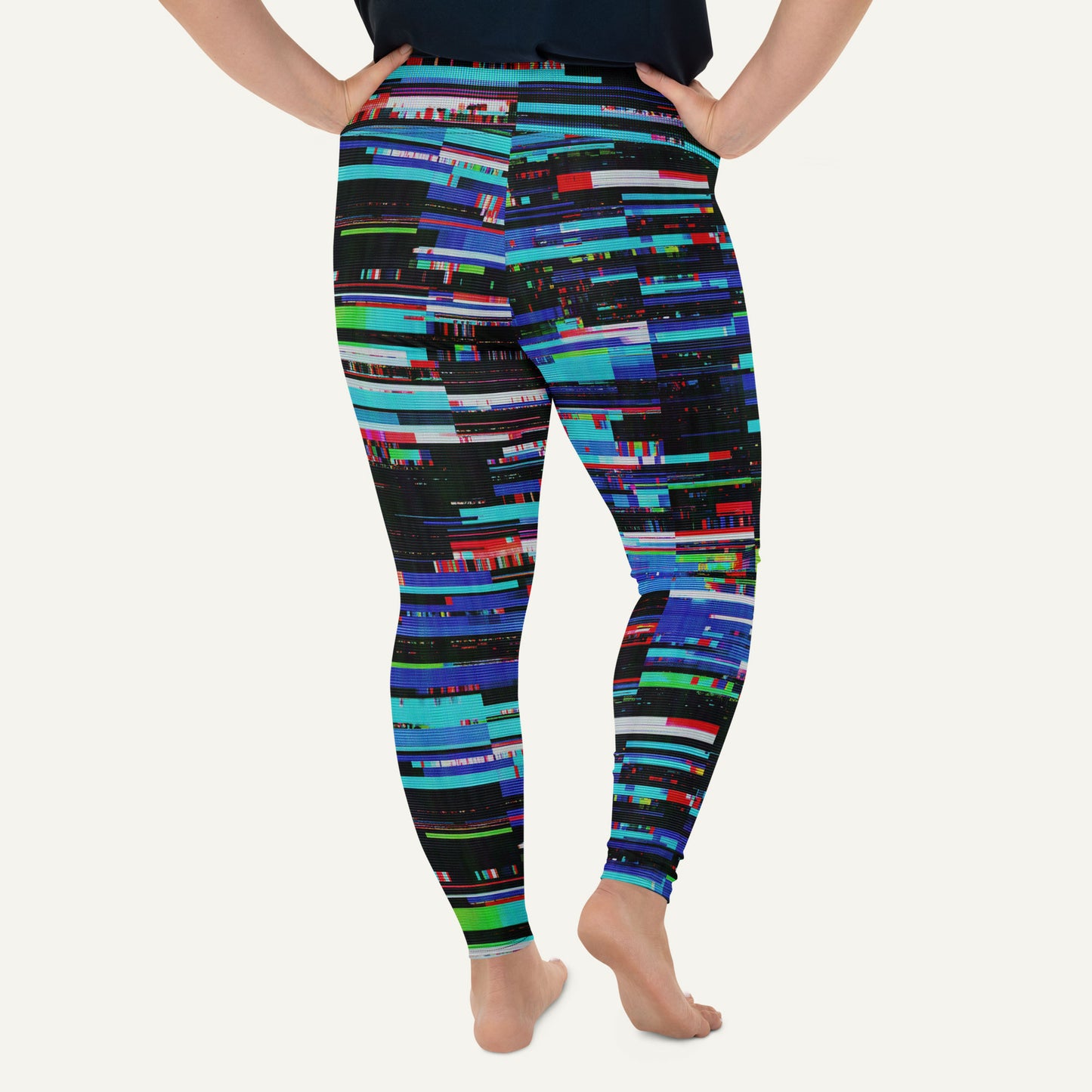 Digital Glitch Plus Size Leggings