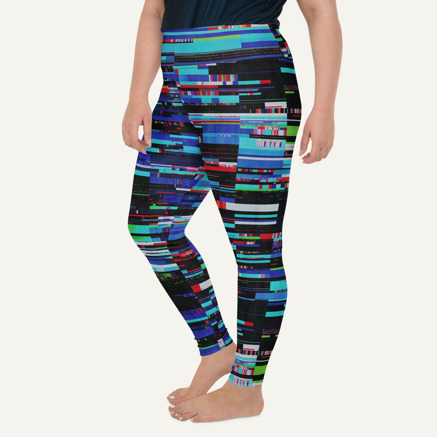 Digital Glitch Plus Size Leggings