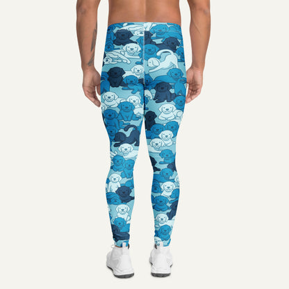 Blue Camo Dog Men's Leggings