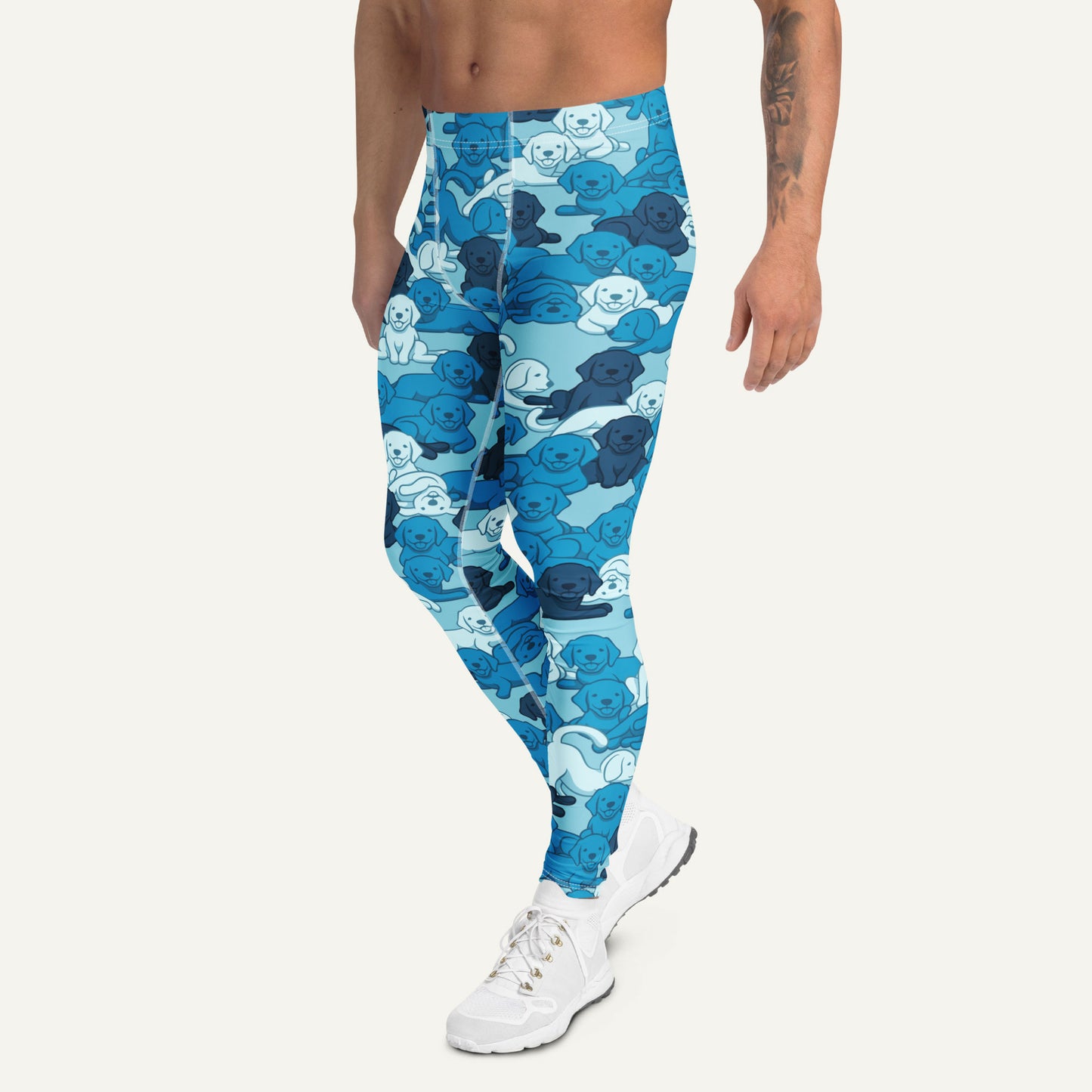 Blue Camo Dog Men's Leggings