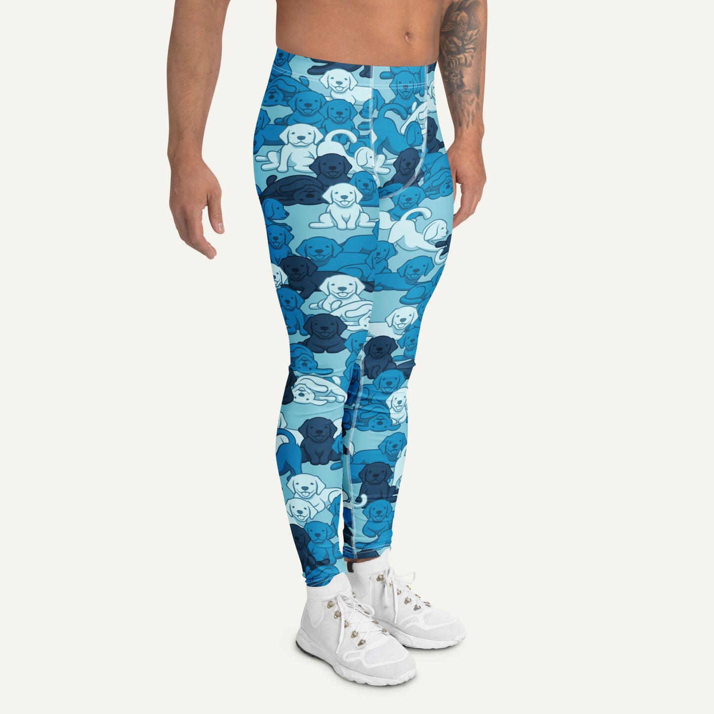 Blue Camo Dog Men's Leggings