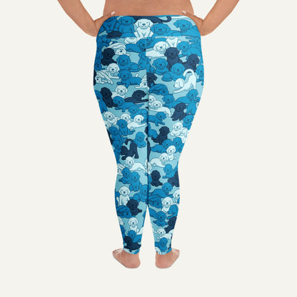Dogs Camouflage Blue Plus Size Leggings