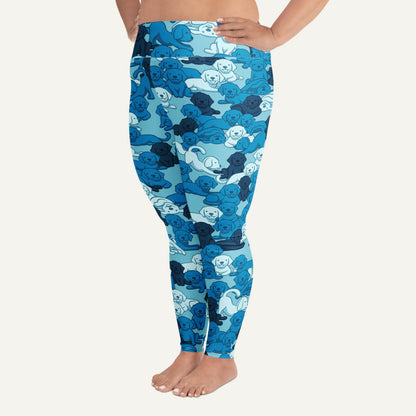 Dogs Camouflage Blue Plus Size Leggings