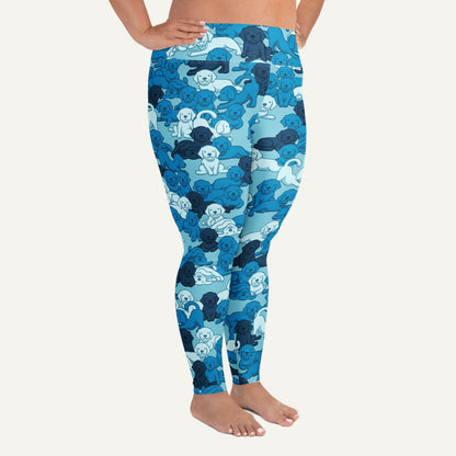 Dogs Camouflage Blue Plus Size Leggings