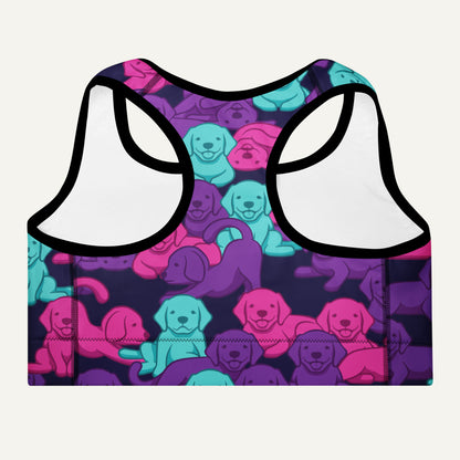 Cyberpunk Camo Dog Padded Sports Bra