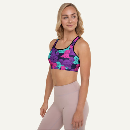 Cyberpunk Camo Dog Padded Sports Bra