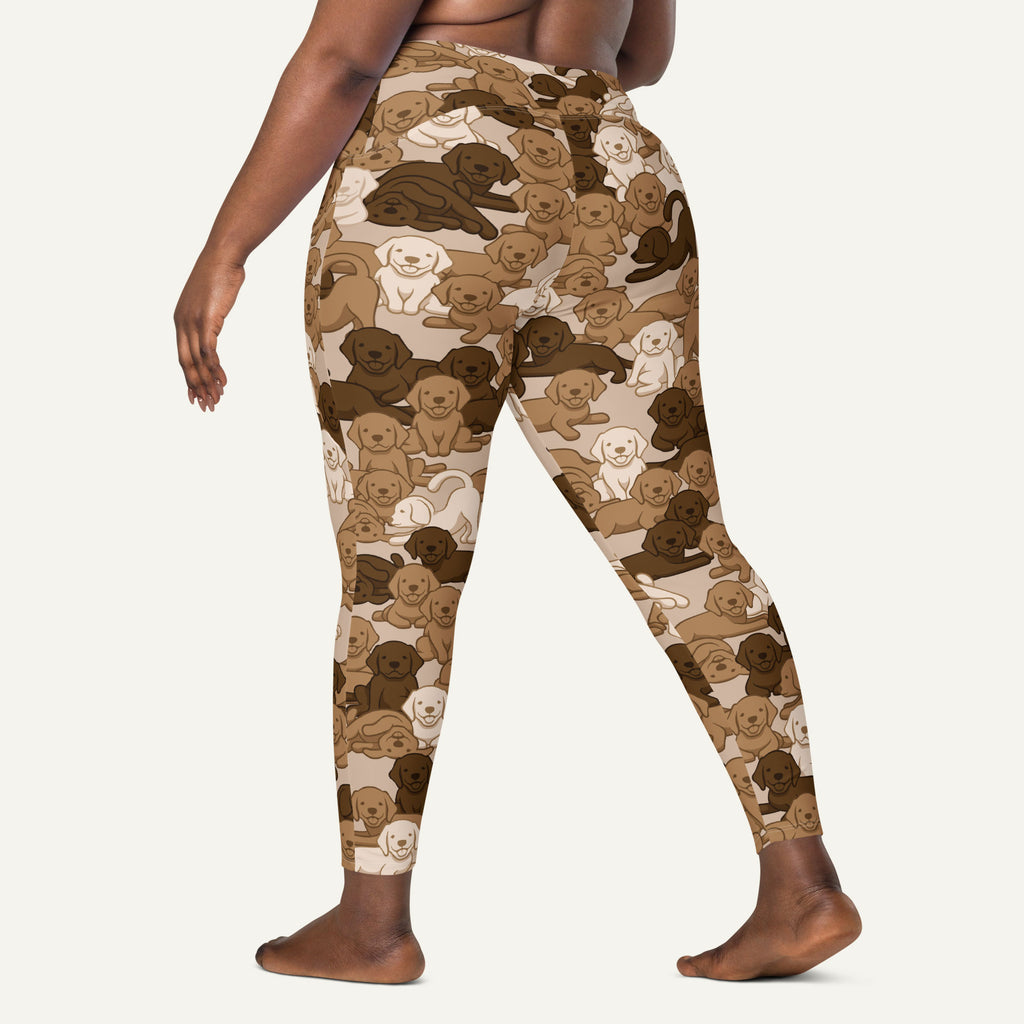 Desert Camo Dog Crossover Leggings With Pockets
