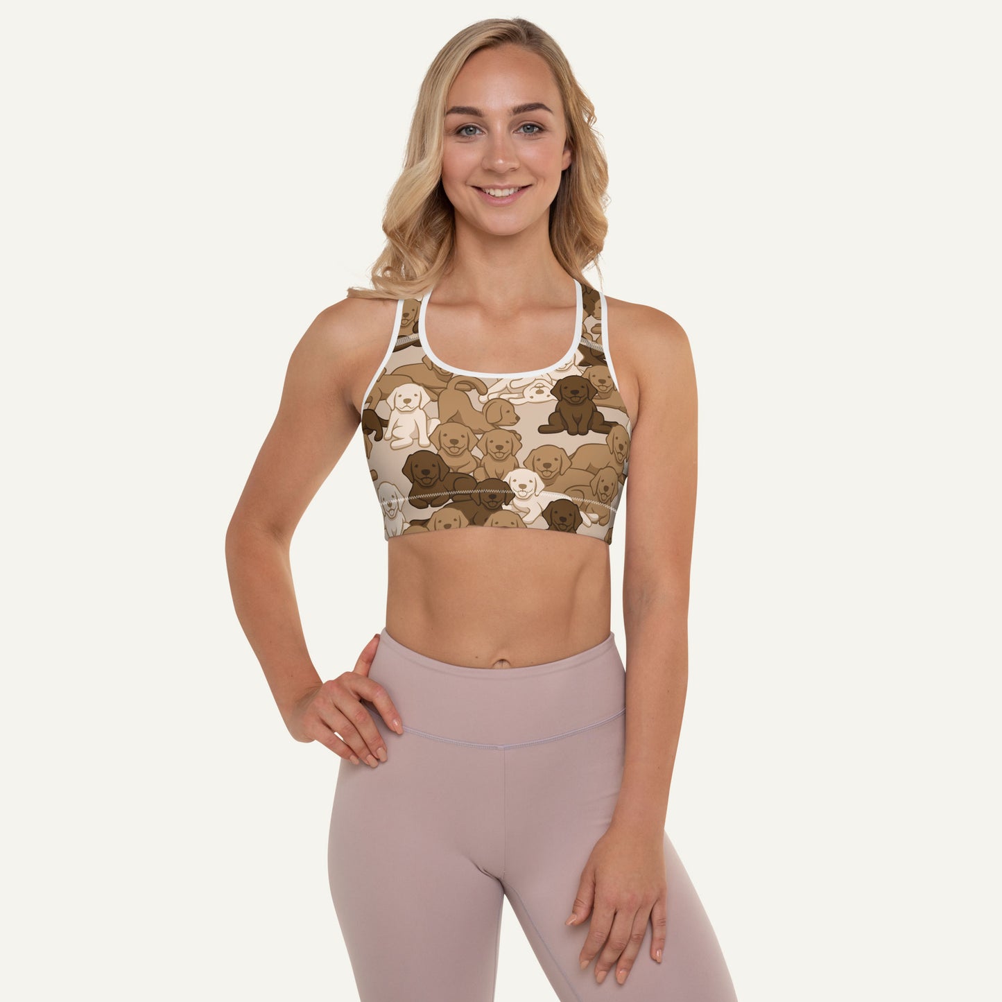 Dogs Camouflage Desert Padded Sports Bra