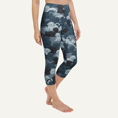 Navy Camo Dog High-Waisted Capri Leggings