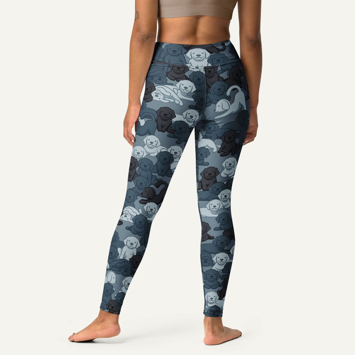 Dogs Camouflage Navy High-Waisted Leggings