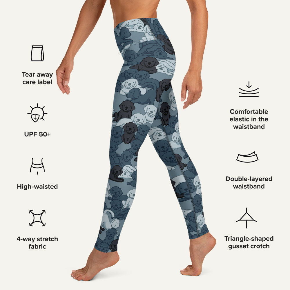 Dogs Camouflage Navy High-Waisted Leggings