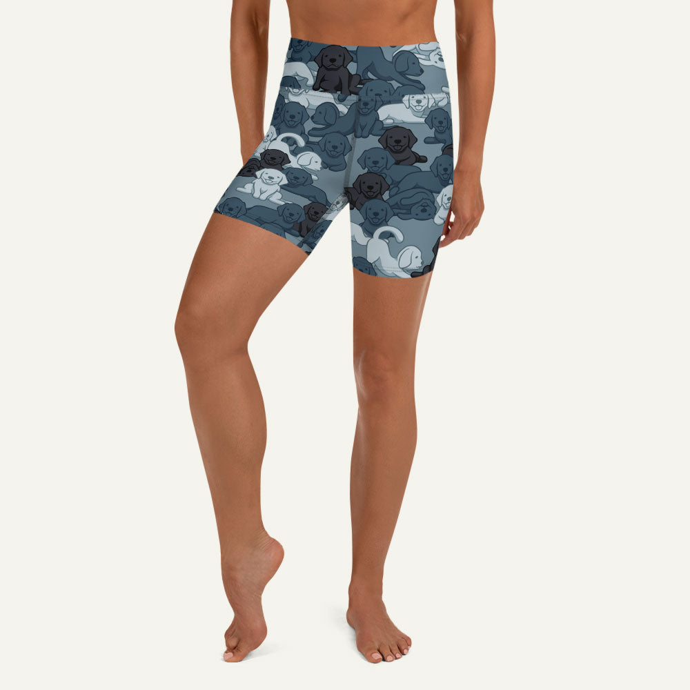 Dogs Camouflage Navy High-Waisted Shorts