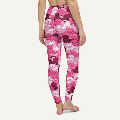 Dogs Camouflage Pink High-Waisted Leggings