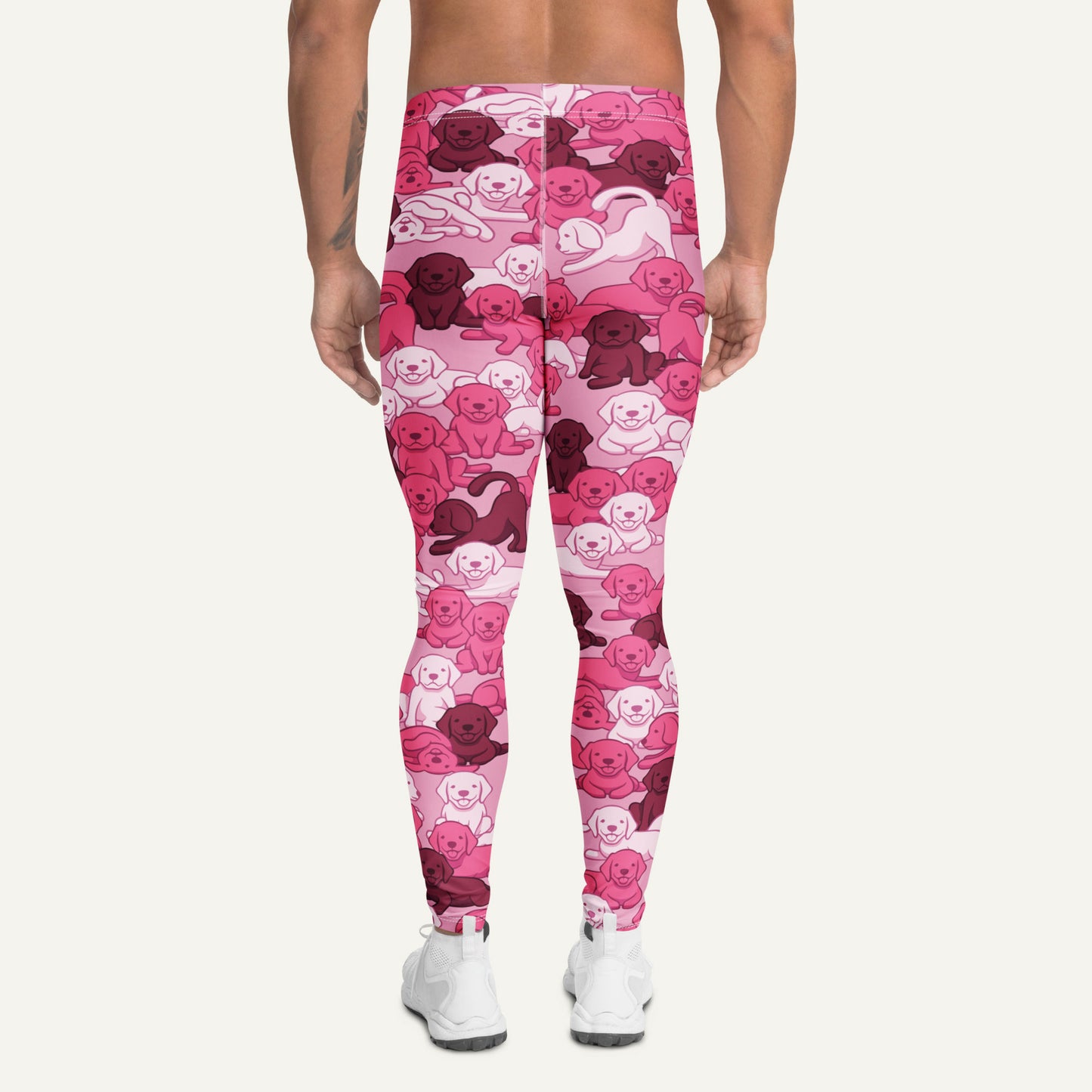 Pink Camo Dog Men's Leggings