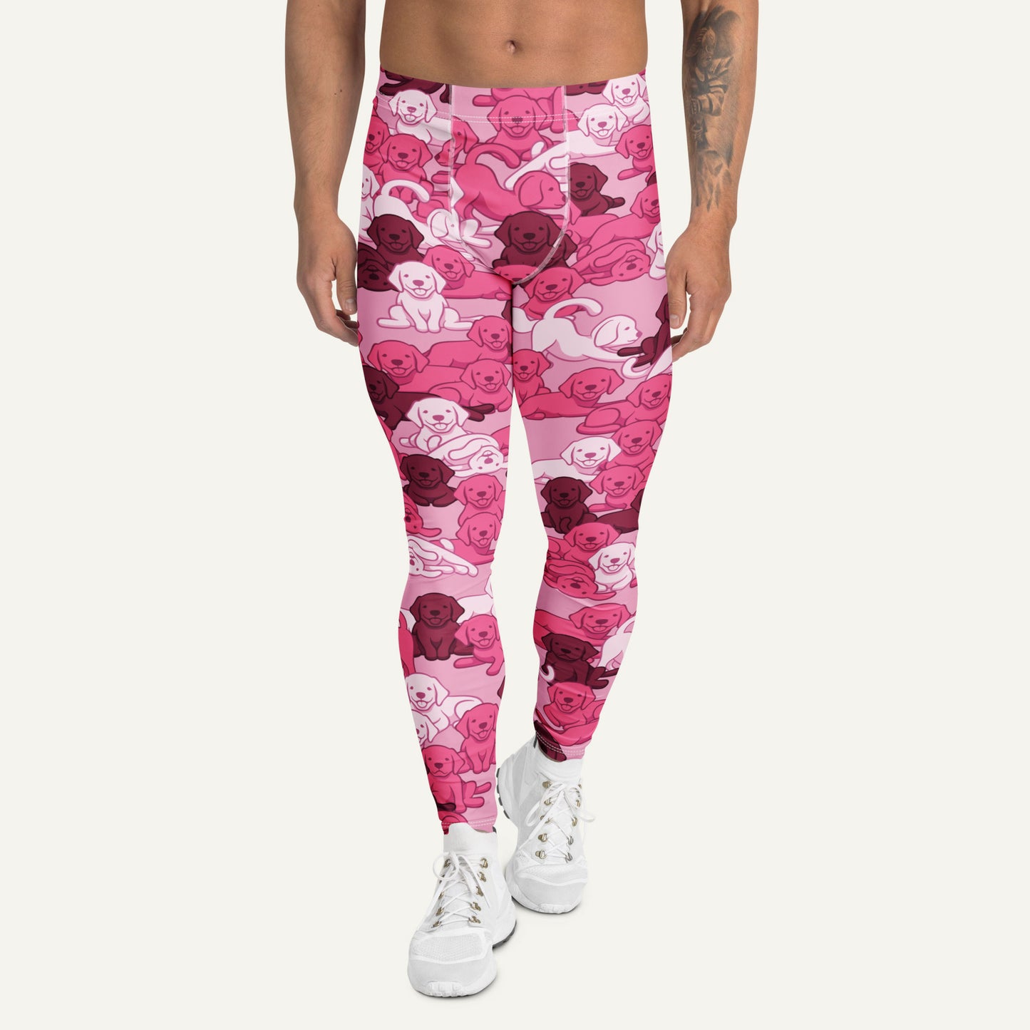 Pink Camo Dog Men's Leggings