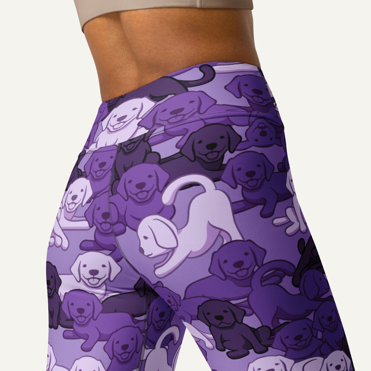 Dogs Camouflage Purple High-Waisted Leggings