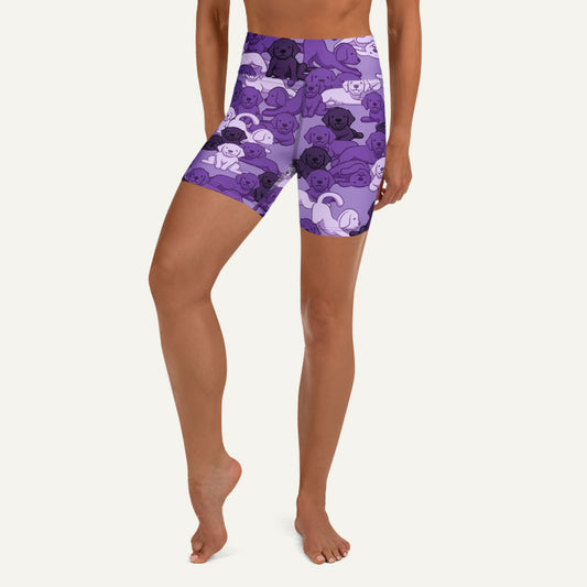 Dogs Camouflage Purple High-Waisted Shorts