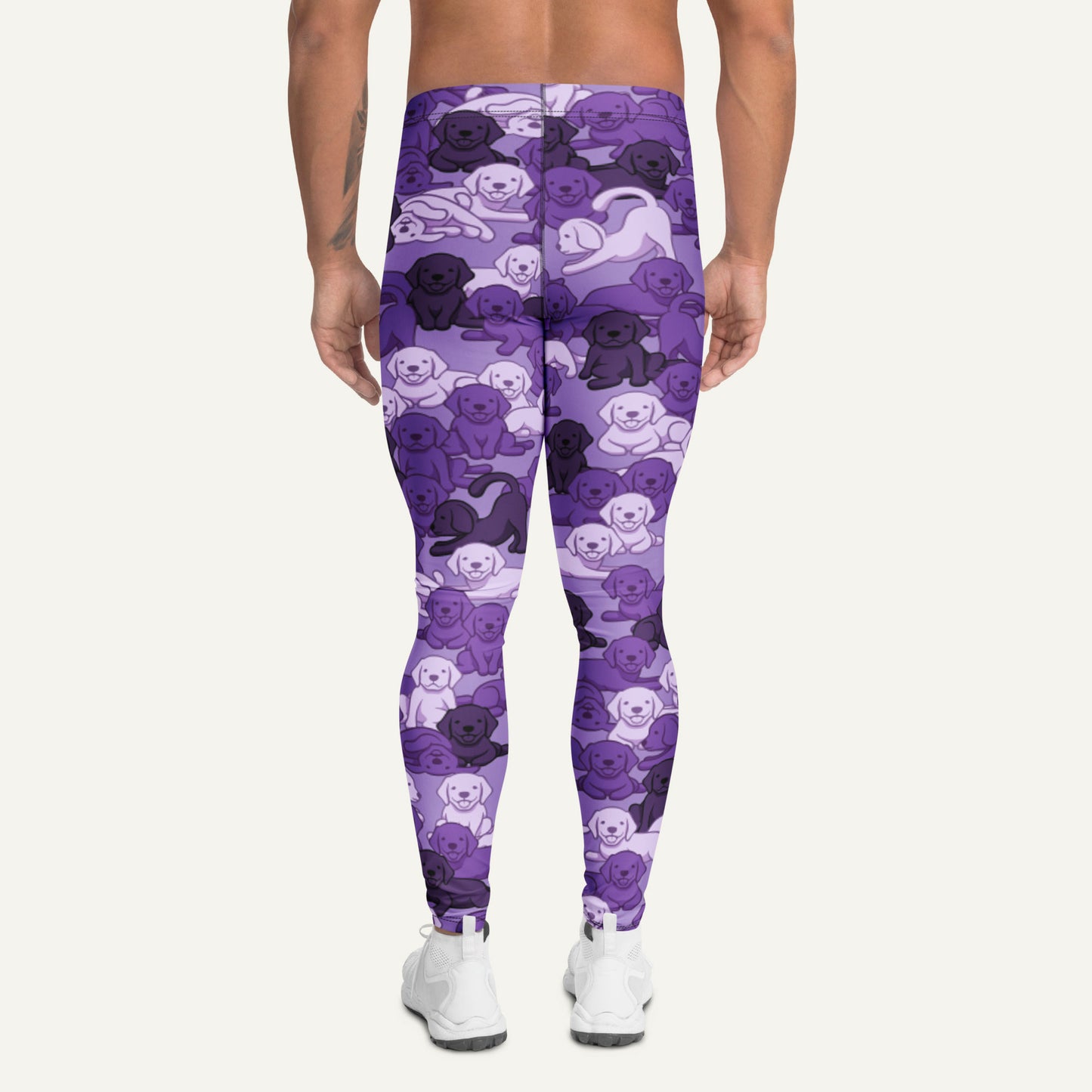 Purple Camo Dog Men's Leggings