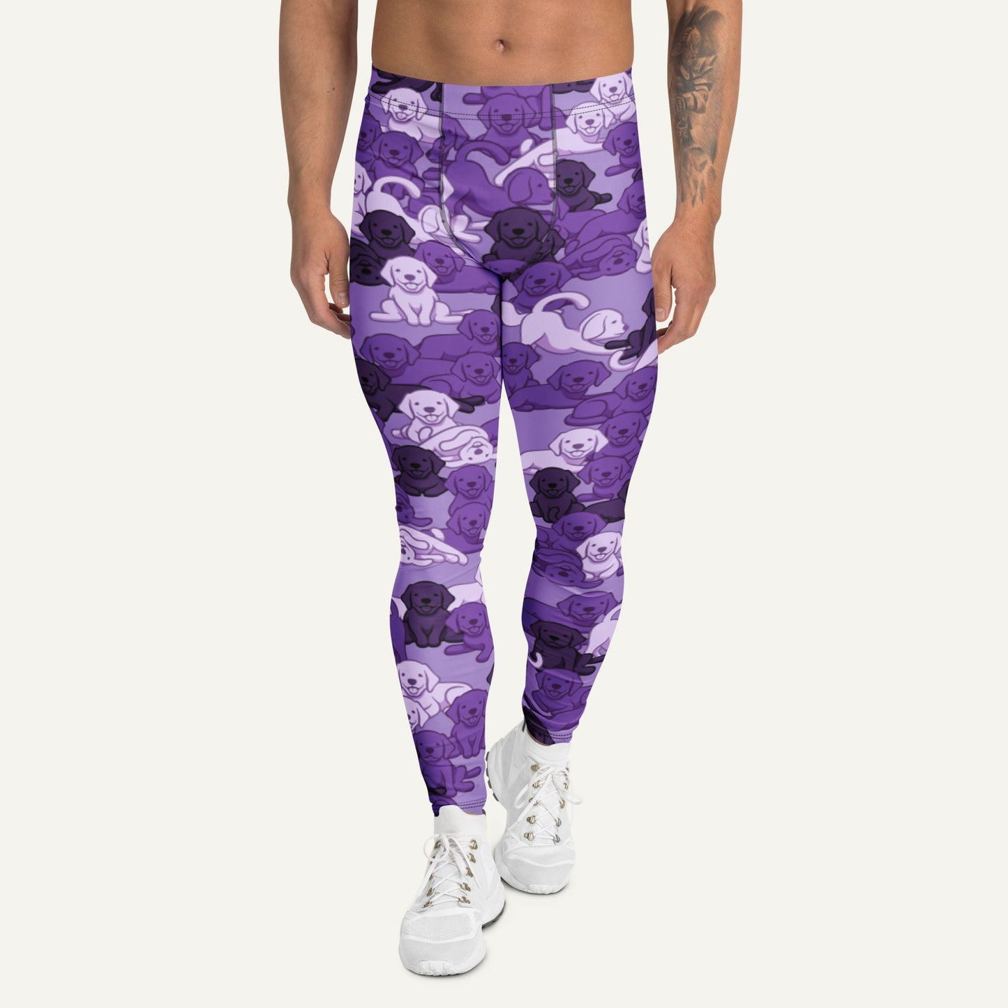 Purple Camo Dog Men's Leggings